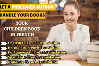 translate your children poem book or story illustration book into french