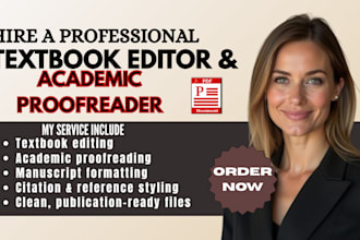 professionally edit, proofread, format your textbook or educational manuscript
