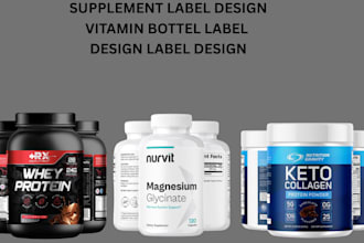 design supplement product labels, packaging, and vitamin bottle labels