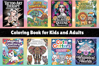 create coloring book covers and interiors for amazon KDP