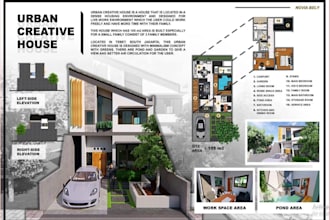 design your architectural presentation panel, board and portfolio