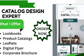 design a promotional product catalog, lookbook, leaflets, newsletter for you