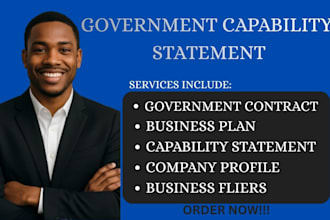 design business capability statement for winning government contract
