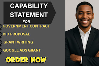 design business capability statement for winning government contract