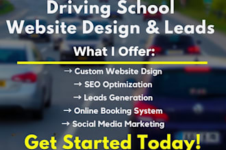 build driving instructor website driving school landing page driving school lead