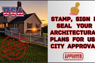 seal sign and stamp 2d and 3d architectural plans with licensed pe stamp
