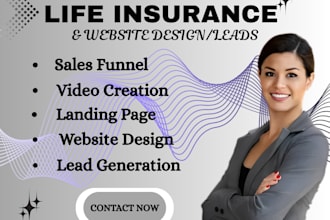 create life insurance landing page auto insurance health insurance website