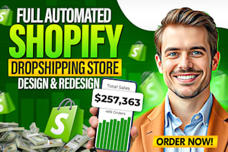 create shopify dropshipping store, design, redesign, shopify website design
