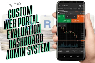 build a custom user evaluation dashboard or admin web portal for forex traders