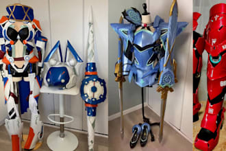 create custom 3d printable cosplay models, wearable armor, props for 3d printing