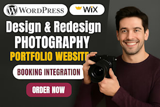 design photography website portfolio website using wordpress with online booking