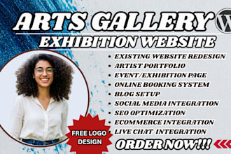 design a modern arts gallery website artist portfolio art exhibition website