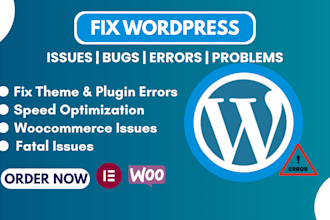 fix wordpress bugs, errors, elementor issues, and website problems