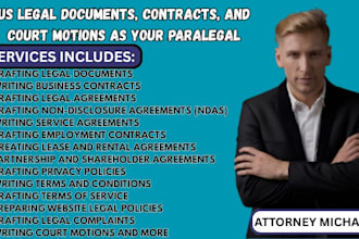 draft US legal documents, contracts, and court motions as your paralegal