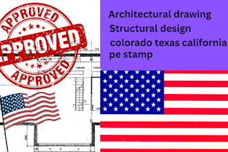 do architectural drawing, structural design colorado, texas, california pe stamp