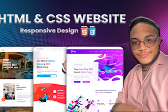 create a responsive static website using HTML and CSS