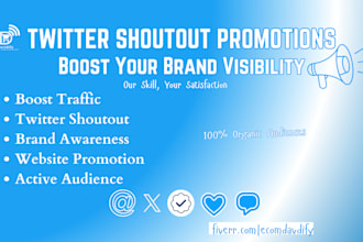 promote twitter shoutout, website shoutout brand shoutout