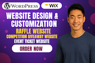 design raffle website competition giveaway website event ticket website