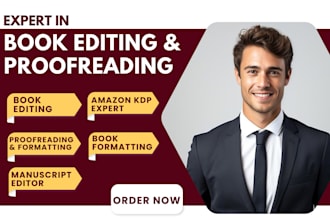 proofread and edit your english book, manuscript, novel, ebook, book design