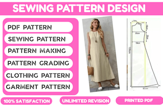 make custom digital sewing clothing garment  pattern grading for tshirt apparel