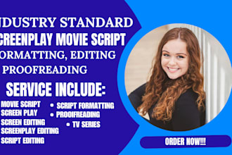 proofread edit format screenplay stageplay movie script tv series in final draft