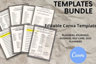 design 2025 aesthetic canva planner, printable digital calander planner mockup