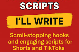 write viral youtube shorts and tiktok scripts fast  cheap