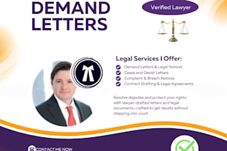 draft demand letters, legal notices, breach claims, cease and desist, complaint