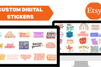 design digital stickers, planner stickers for your etsy shop, setup etsy shop