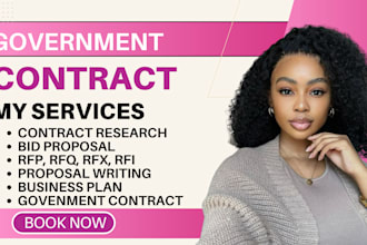 write government contract proposals, rfp, rfq, rfi, and bid research