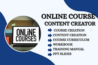 create online course content creation workbook design  training manual