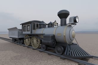 make a printable stl 3d train model for model railway or toy