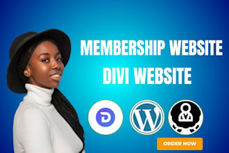 design a divi wordpress website, membership site, or subscription website