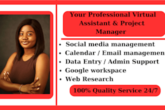 be your executive, dedicated, creative and administrative virtual assistant