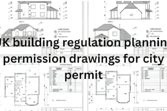 do UK building regulation planning permission drawings for city permit