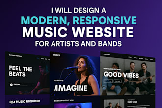 design a modern, responsive music website for artists and bands