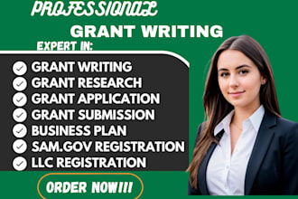 write grant proposal grant application research pitch deck business plan