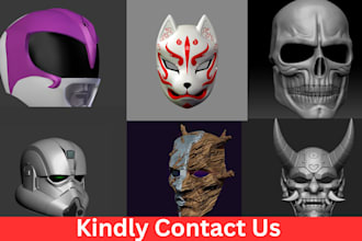 sculpt custom printable cosplay 3d mask, 3d helmet, 3d props, halloween mask stl