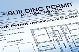 design 2d floor plan with adu and city permit blueprints