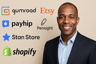 design gumroad payhip stanstore etsy pensight beacon ai redesign shopify website