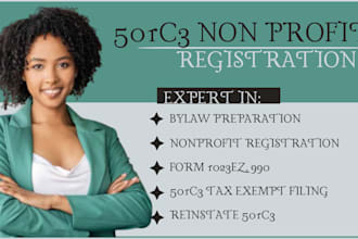 do 501c3 nonprofit registration form 990, 1023ez, ein bylaw reinstate tax exempt