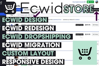 setup an ecwid store ecwid website design or redesign and ecwid dropshipping