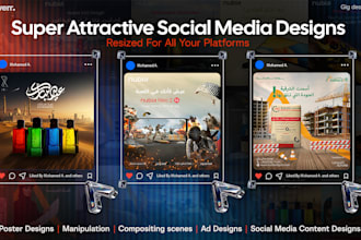create super attractive social media posts english and arabic designs