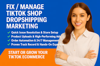 fix tik tok shop, manage tiktok shop, set up tiktok shop dropshipping marketing