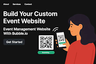 build your custom event website, event management website with bubble io website