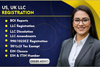 register us llc, uk ltd registration, dissolve llc, obtain ein, boi report, coi