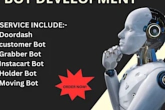 develop instagram bot facebook bot reddit bot telegram bot door dash bot