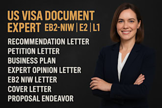 develop an investor ready business plan for US visa categories eb2 niw, e2, l1