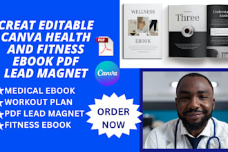 design health and fitness ebook medical ebook lead magnet workoutplan on canva