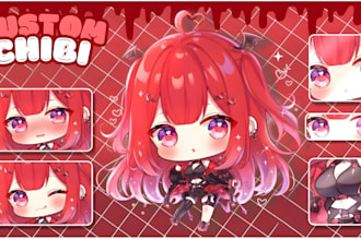 design custom pngtuber anime avatar, png tuber model characters for streaming